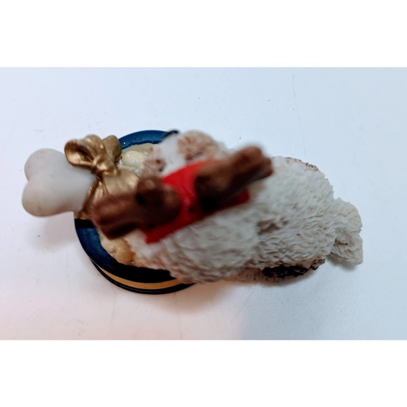 Vintage Christmas Puppy Dog Reindeer Chow Maltese Ornament - Picture 3 of 4